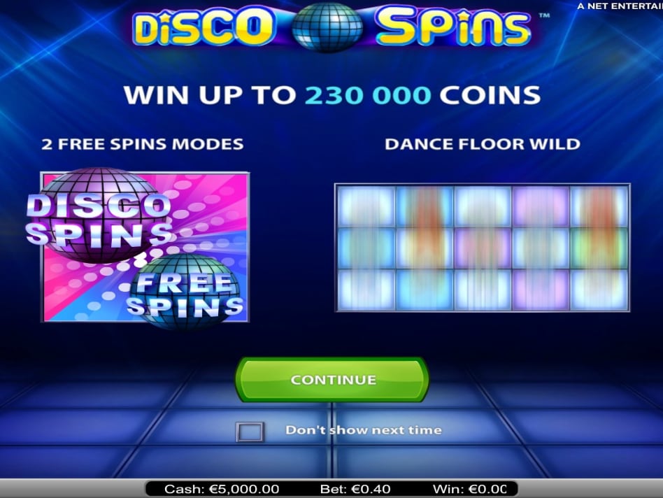 бесплатные фриспины слота Disco Spins