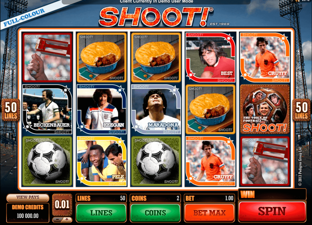 выигрышные комбинации символов в слоте Shoot